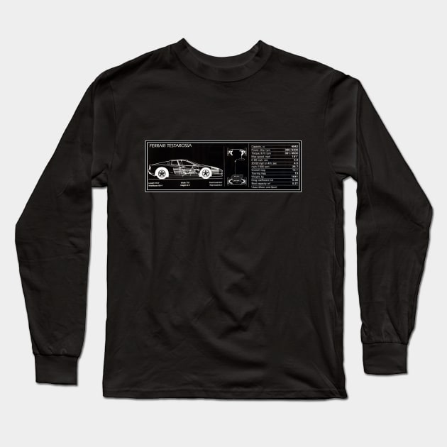 Ferrari Testarossa Long Sleeve T-Shirt by SuperSportArt